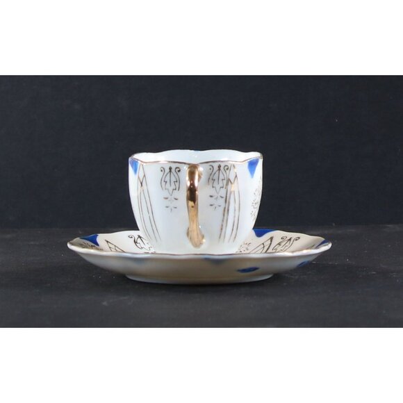 BACO Teacup and Saucer Demitasse 1950s Japan Hand Painted GC - Picture 3 of 12